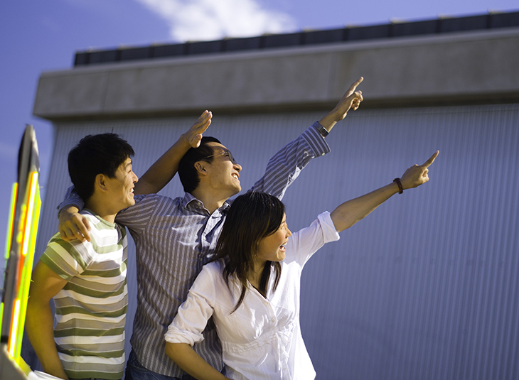 Students raising hands