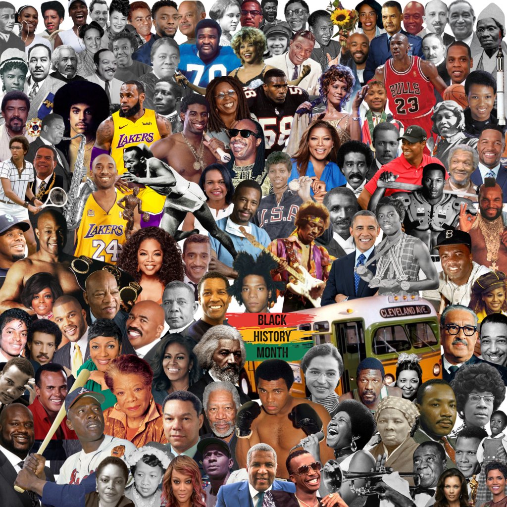 Collage of famous African Americans